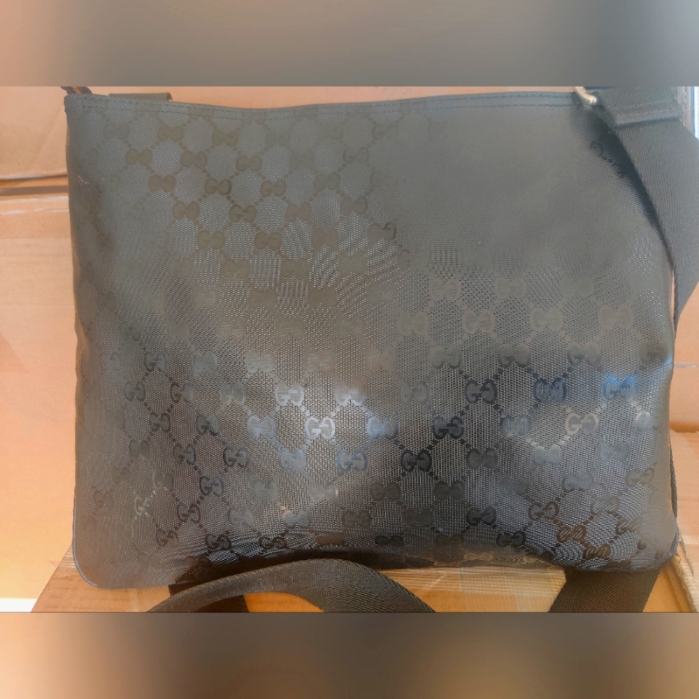 Gucci Black Monogram Shoulder Bag